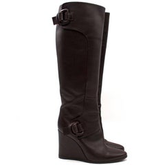 Balenciaga Knee-High Wedge Boots - Size EU 39