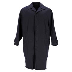Balenciaga Knee-Length Carcoat in Navy Cotton