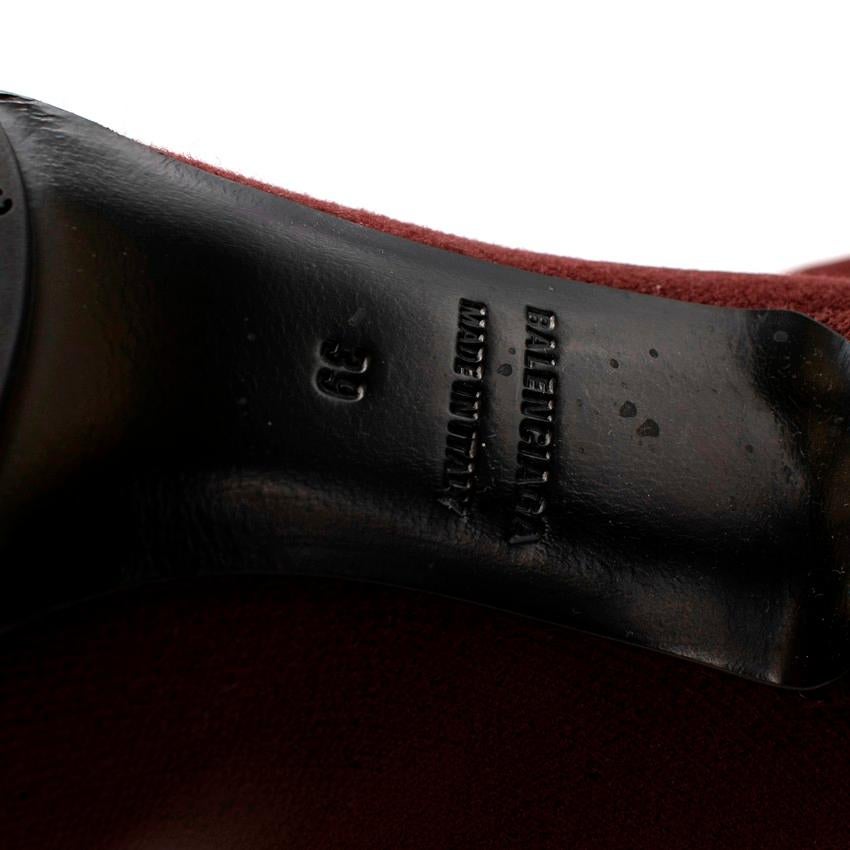 Balenciaga Knife Burgundy Stretch Jersey Heeled Bootie For Sale 4