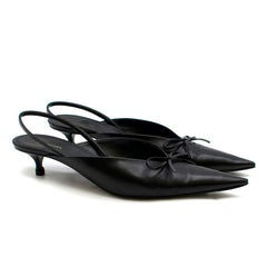 Balenciaga Knife Leather Slingback Kitten Heel Sandals 39.5