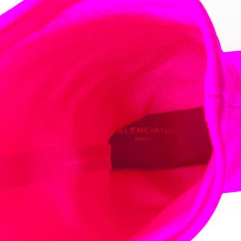BALENCIAGA Knife lycra rose fluo pointu sock boots EU38 Kim Kardashian en vente 5