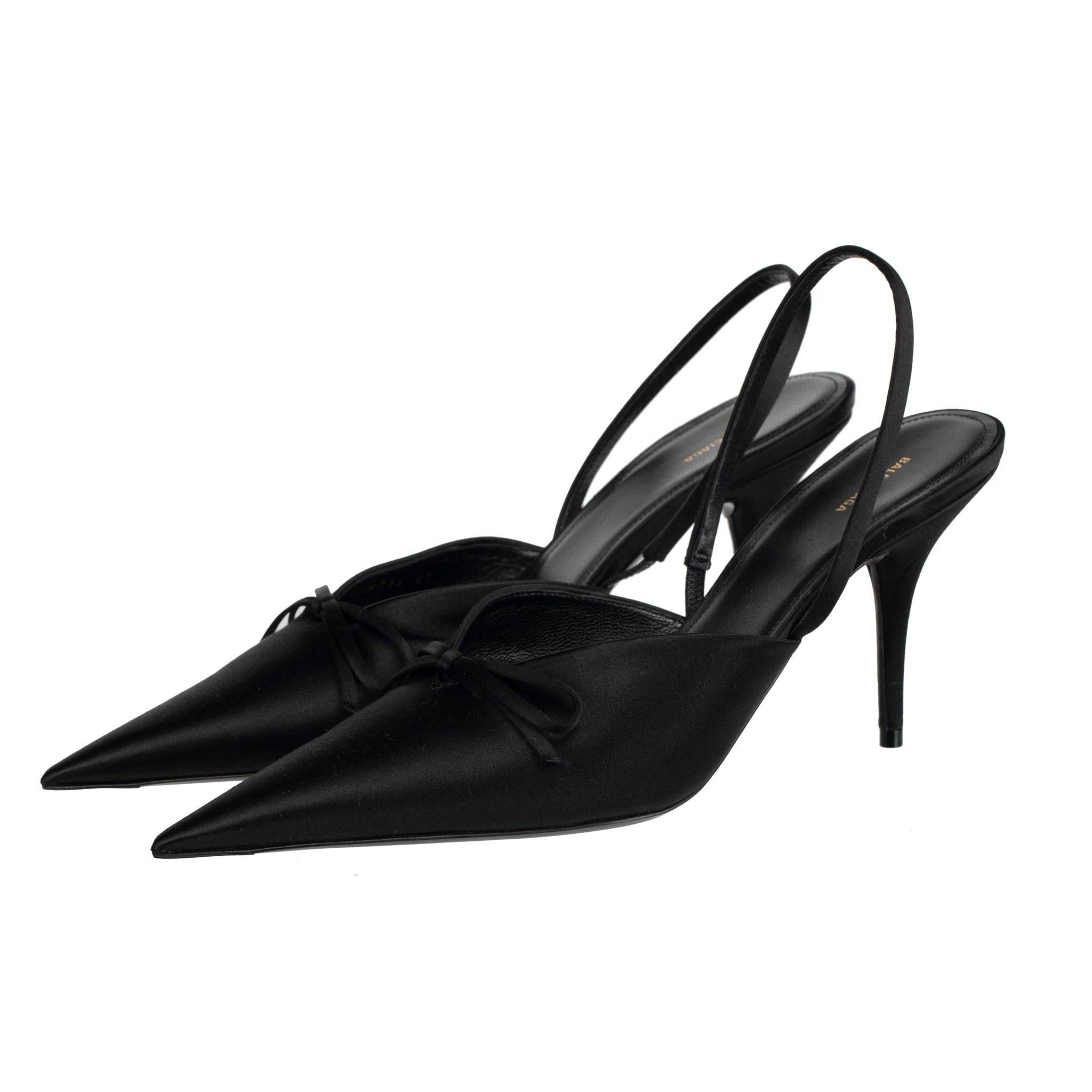 Balenciaga Knife Slingback Heels Black 41 FR In New Condition In DOUBLE BAY, NSW