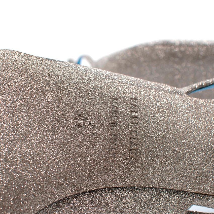 Balenciaga Knife Sliver Glitter Slingback Pumps For Sale 2