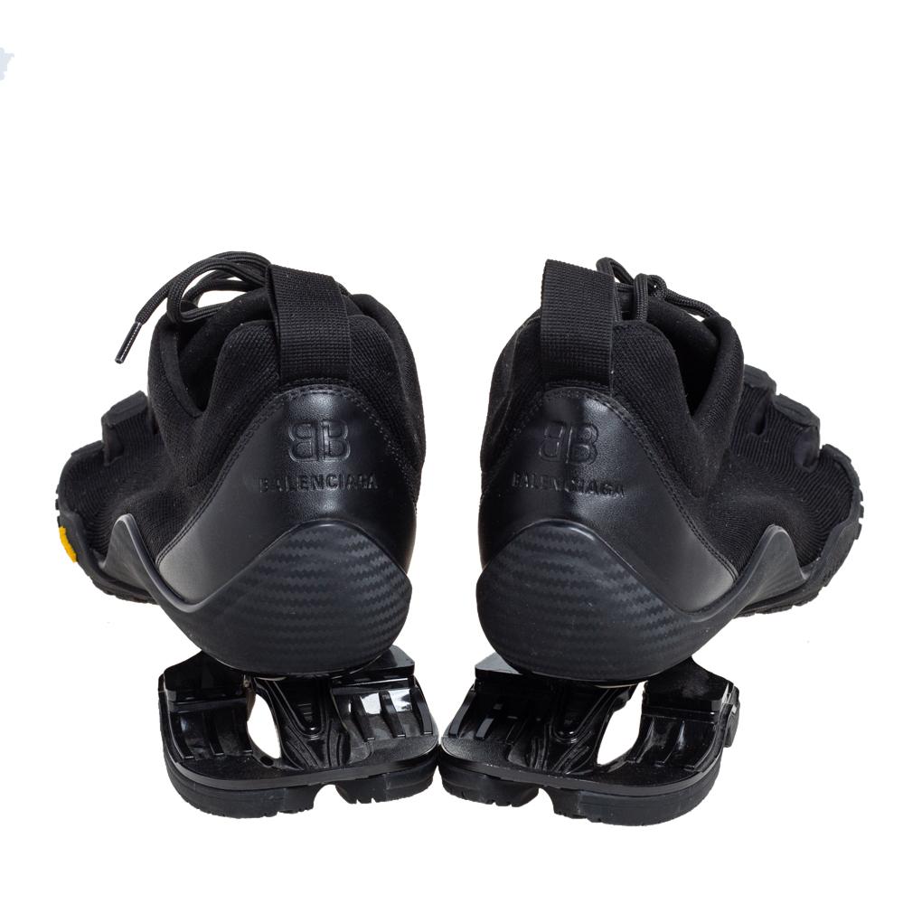De los hombres Balenciaga Zapatillas bajas con cordones en tejido de punto y piel con puntera Vibram Talla 42