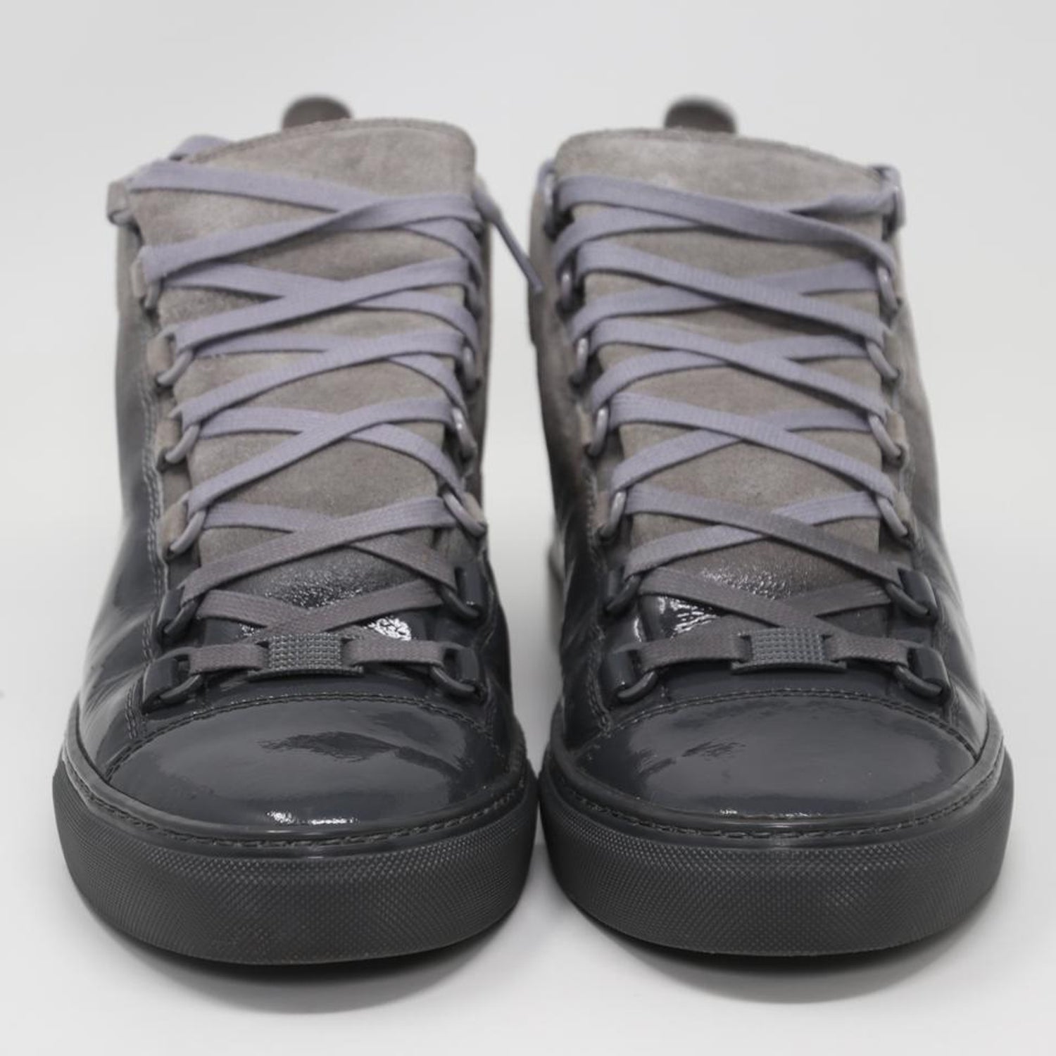 Balenciaga Laced High Top 8.5 Leather Arena Suede Trainers BL-0923P-0002  For Sale at 1stDibs