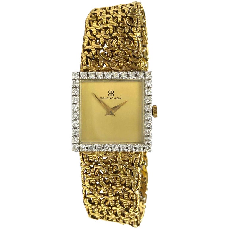 Balenciaga Ladies White and Yellow Gold Diamond Bezel Vintage quartz  Wristwatch at 1stDibs | balenciaga with diamonds, balenciaga diamonds,  balenciaga watch gold