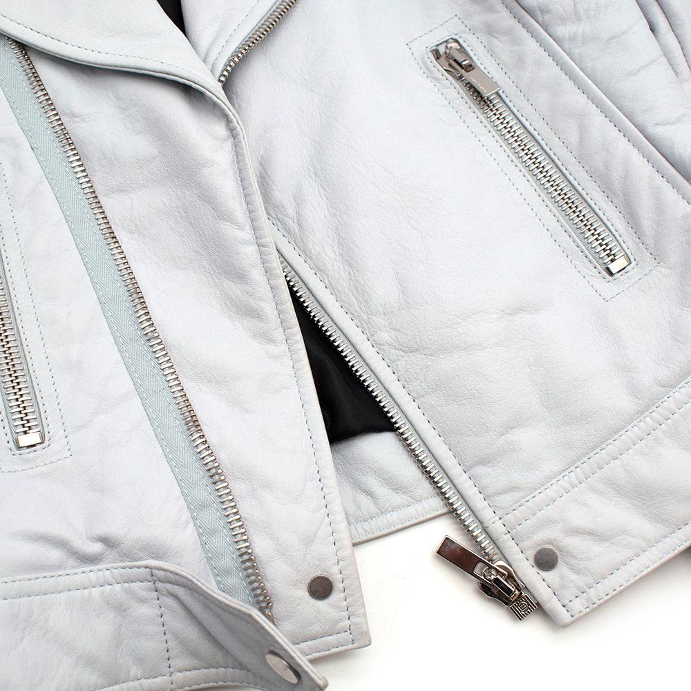 Gray Balenciaga Lambskin Leather Jacket - Size US 8 