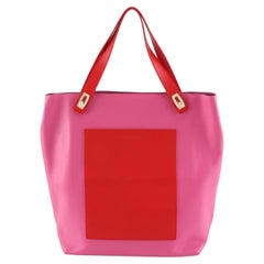 Used Balenciaga Large Bicolor Calfskin Leather Tote Like New Store Display