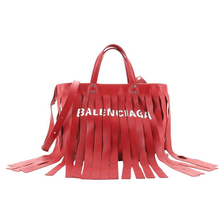 Balenciaga Laundry Cabas Tote Fringe Leather XS For Sale at 1stDibs