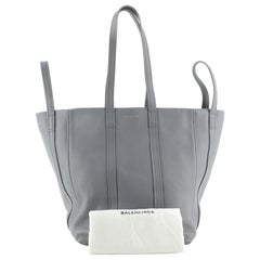 Balenciaga Laundry Cabas Tote Leather Small Gray