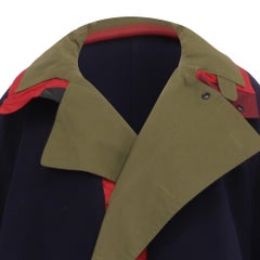 Balenciaga Layered Effect Oversized Trench Coat in Multicolor Wool