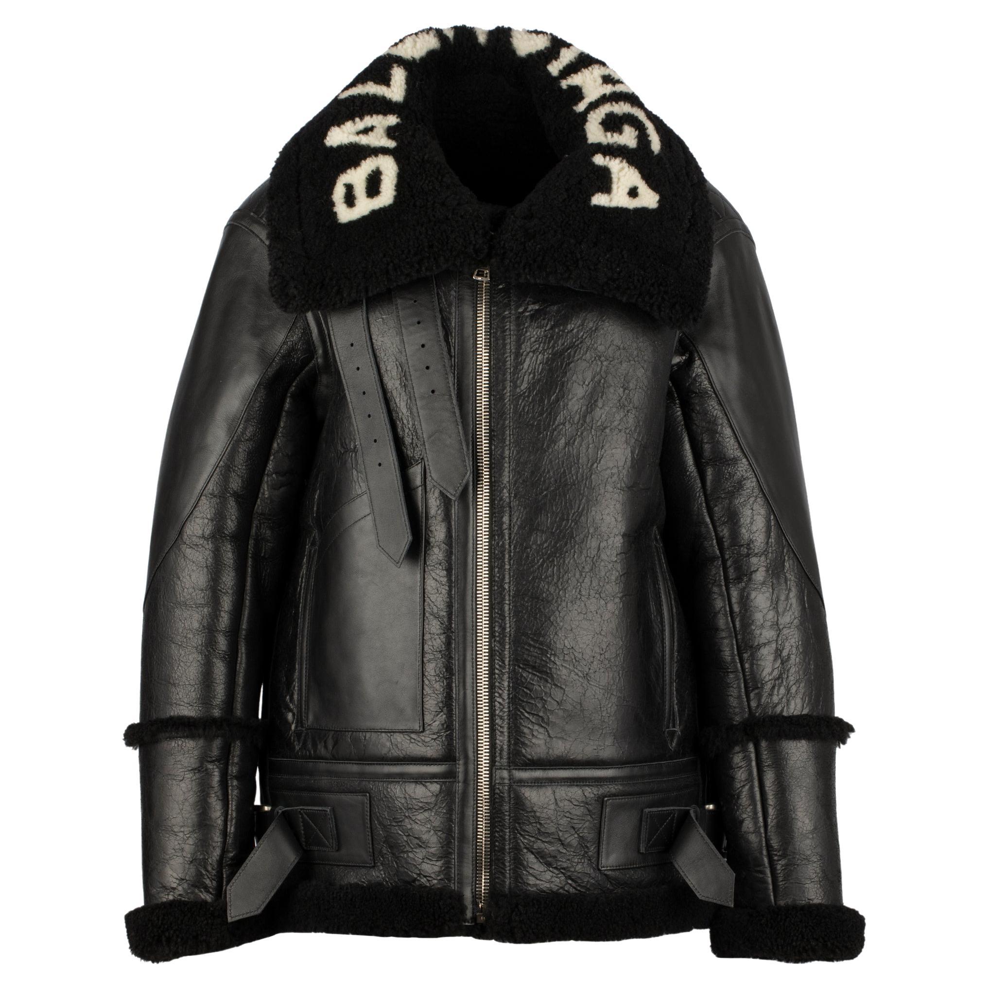 Leather jacket Balenciaga Black size L International in Leather  31984293