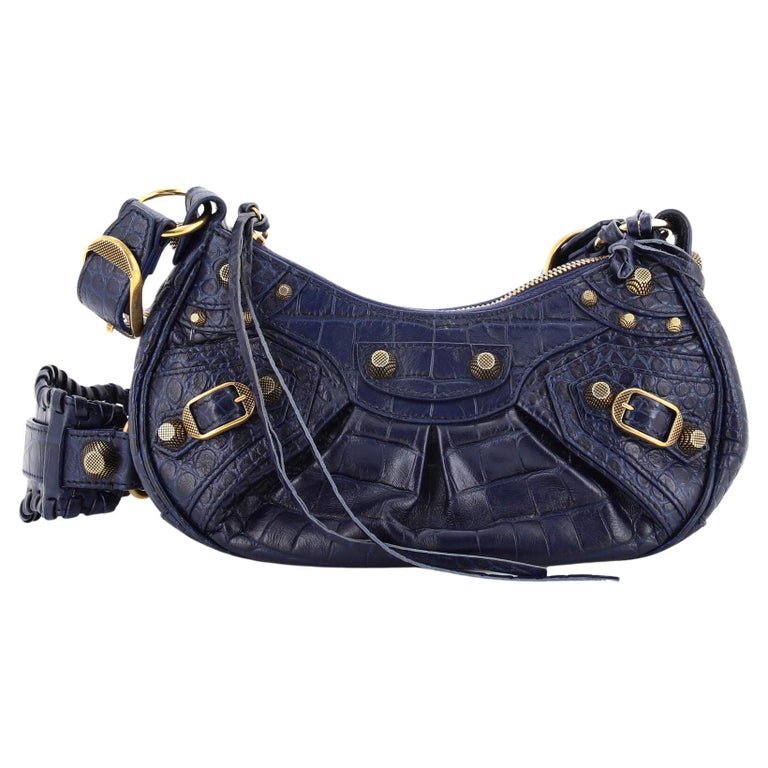 Crocodile embossed purse - leather, studs, fringe, Louis Vuitton