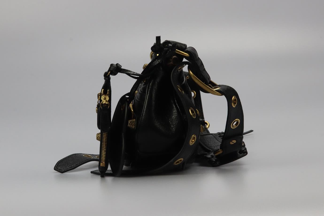 Balenciaga Le Cagole Xs Studded Crinkled Leather Shoulder Bag 1