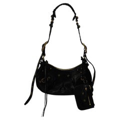 Balenciaga Le Cagole Xs Studded Crinkled Leather Shoulder Bag