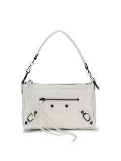 Balenciaga Le City Moto Mini Top Handle Bag — White
