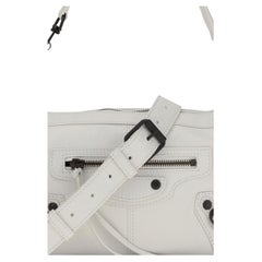 Balenciaga Le City Moto Mini Top Handle Bag — White