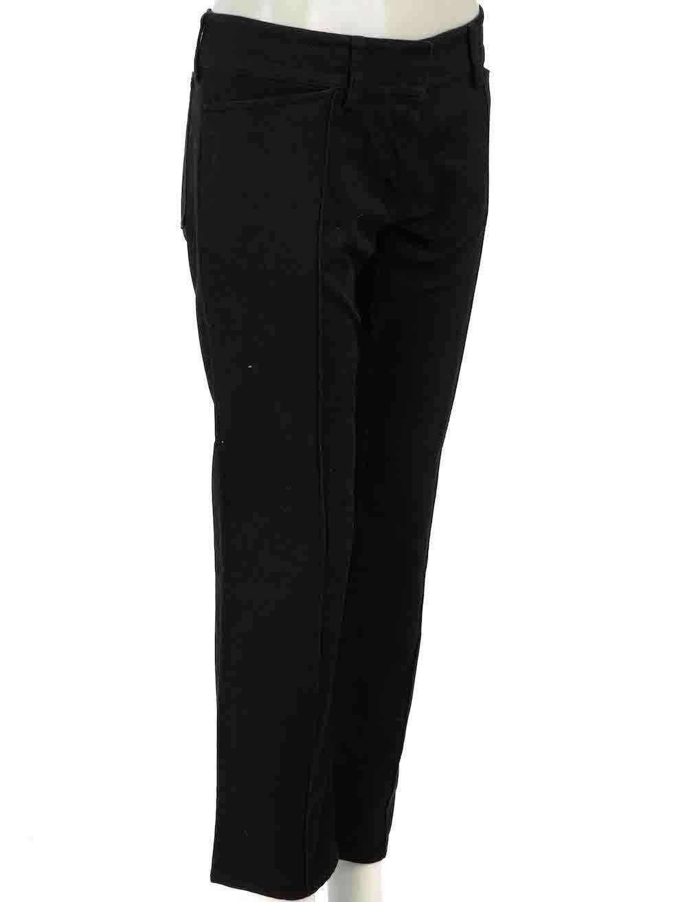 CONDITION is Very good. Minimal wear to trousers is evident. Minimal wear to seams where back left belt loop has come partially unstitched on this used Le Dix Balenciaga designer resale item.

Details
Black
Cotton
Straight leg trousers
Low rise
Seam