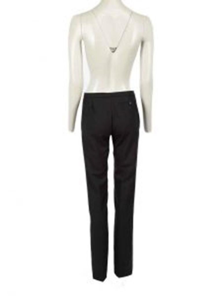 Balenciaga Le Dix Balenciaga Vintage Black Wool Slim Trousers Size S In Good Condition For Sale In London, GB