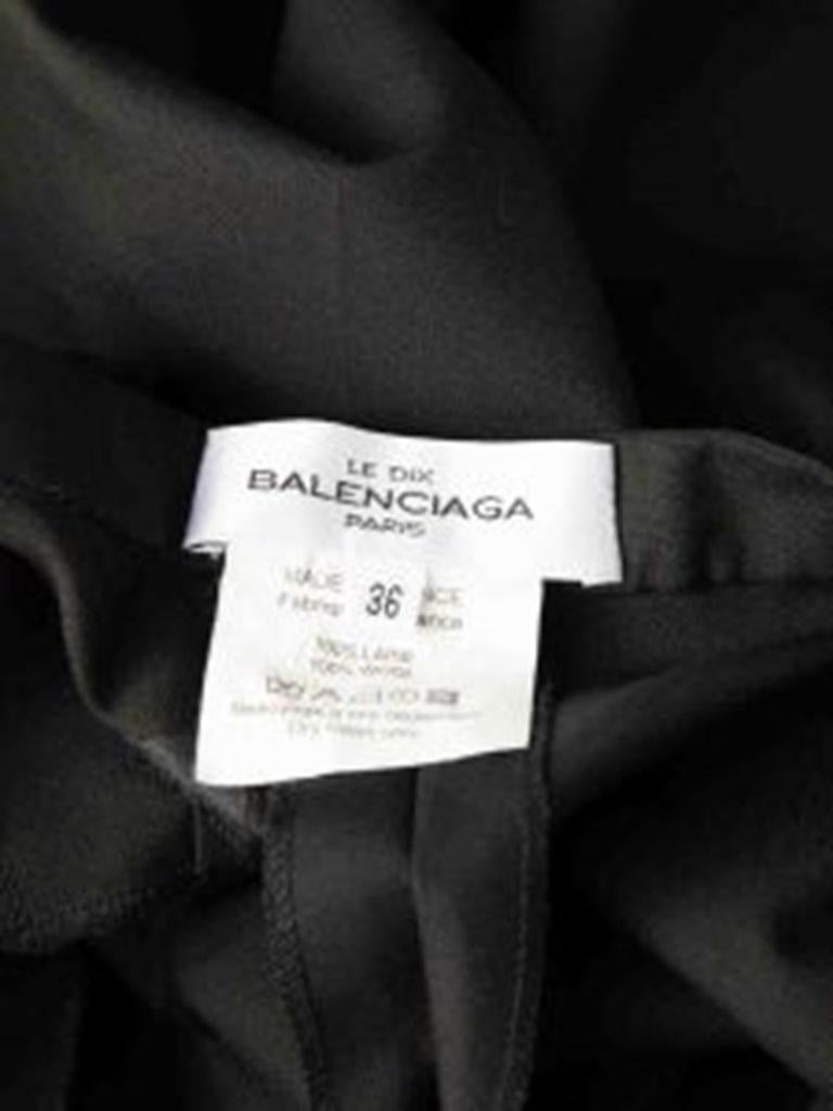 Balenciaga Le Dix Balenciaga Vintage Black Wool Slim Trousers Size S For Sale 1