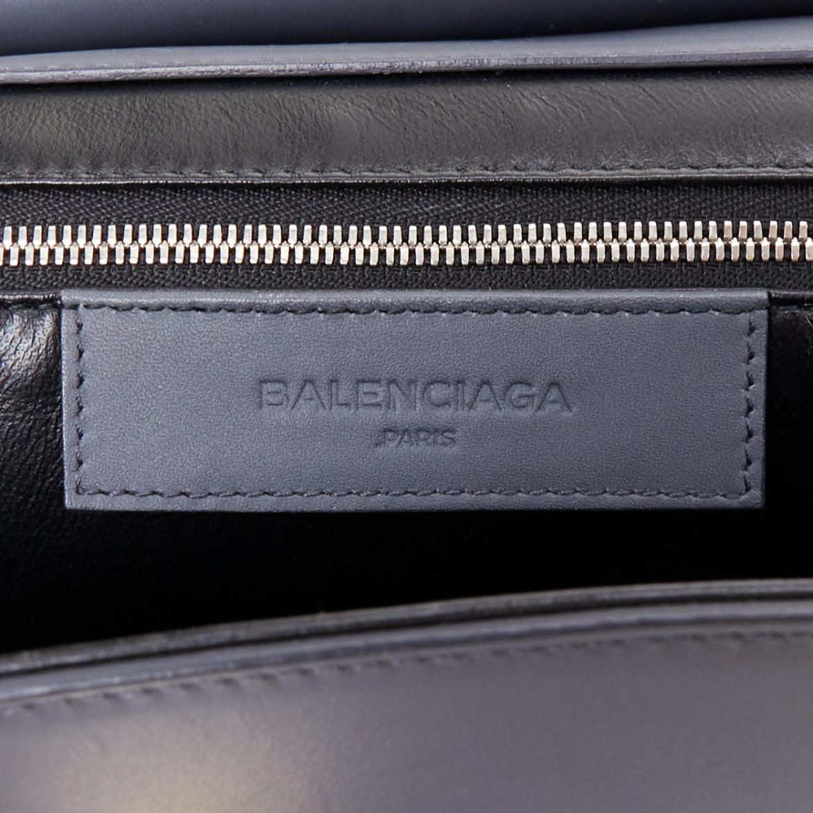 BALENCIAGA Le Dix Cartable Medium gold hardware structured top handle flap bag en vente 5