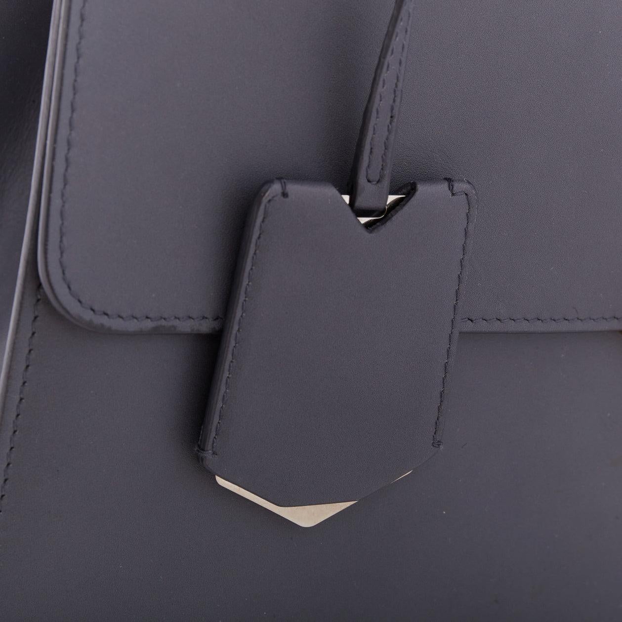 BALENCIAGA Le Dix Cartable Medium gold hardware structured top handle flap bag en vente 3