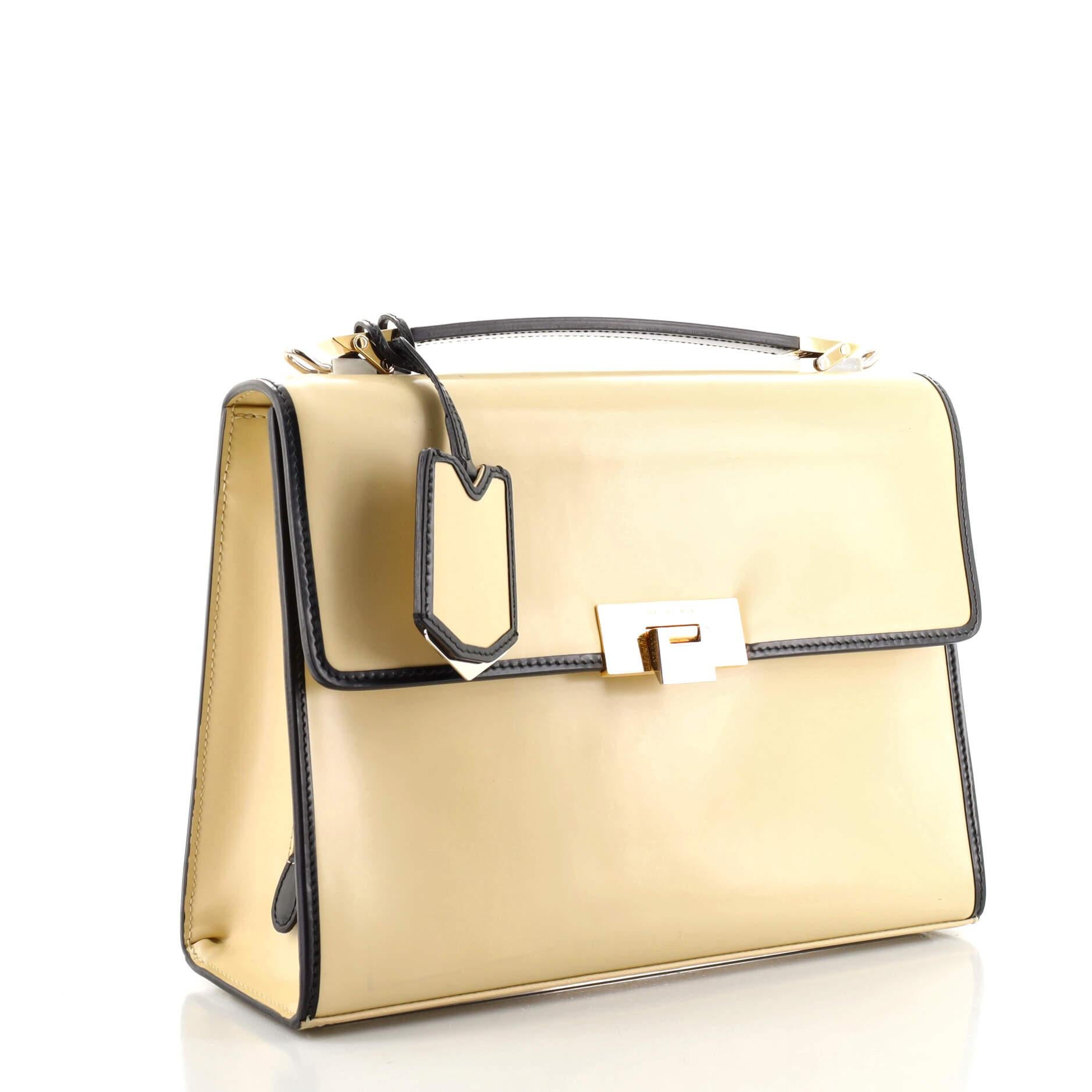 Beige  Balenciaga Le Dix Convertible Top Handle Bag Leather
