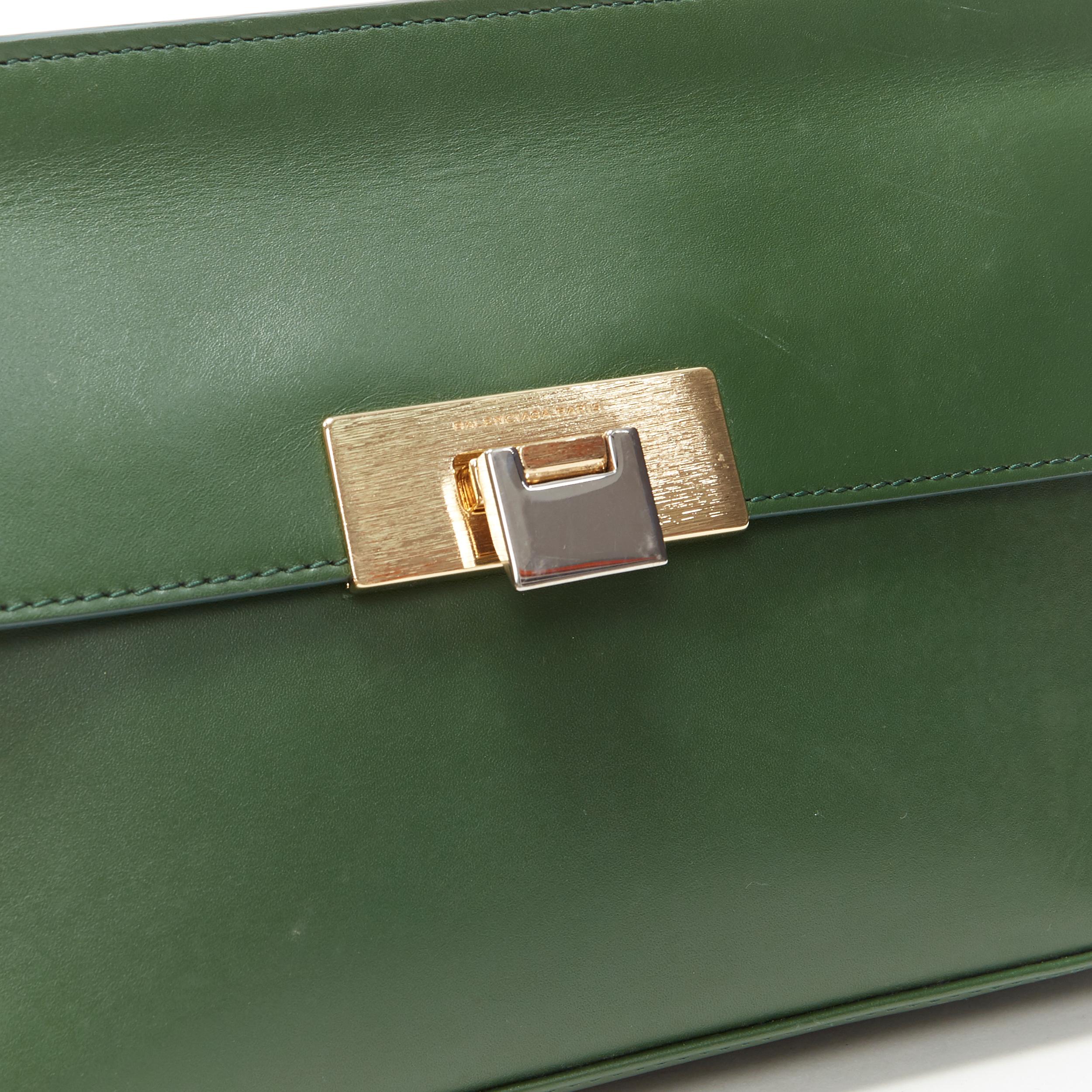 BALENCIAGA Le Dix Pochette geren leather mixed metal wristlet pocket clutch bag In Excellent Condition In Hong Kong, NT