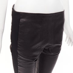 BALENCIAGA LEATHER 2011 black lambskin blend moto cuffed pants FR40 L