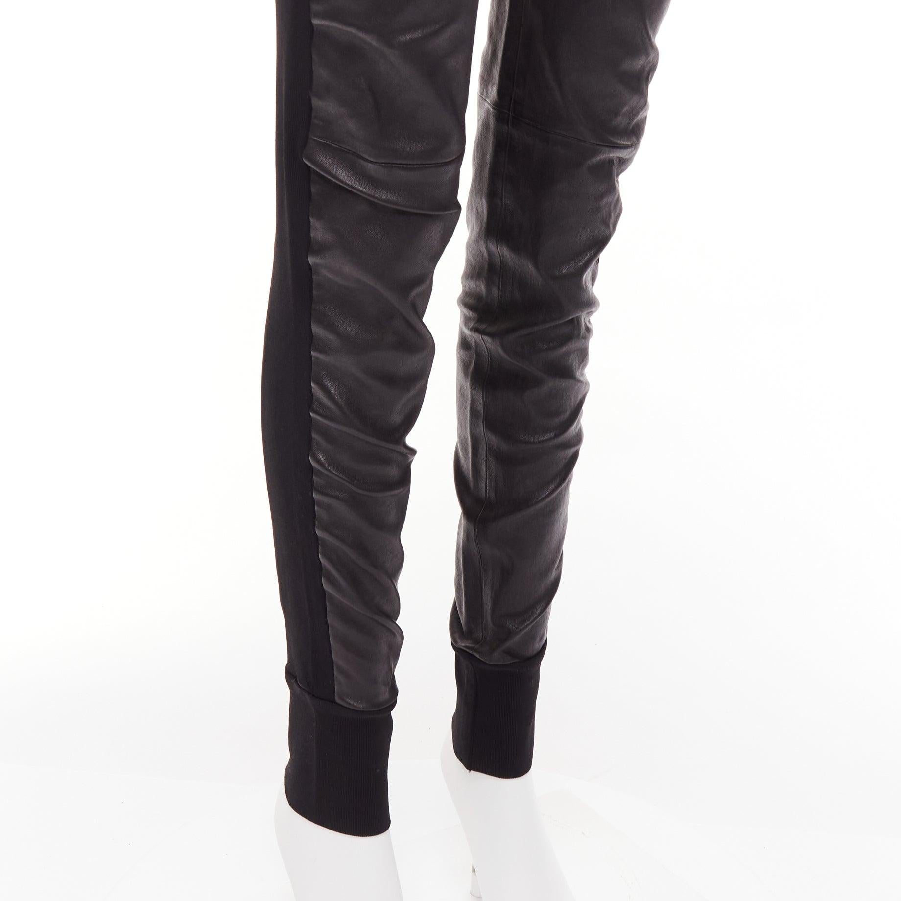 BALENCIAGA LEATHER 2011 black lambskin blend moto cuffed pants FR40 L For Sale 3