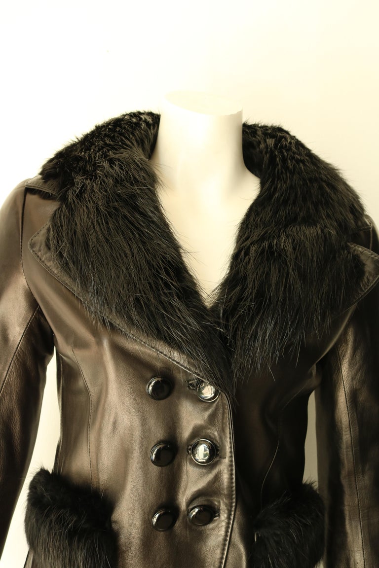 Balenciaga Leather and Beaver Fur Jacket at 1stDibs