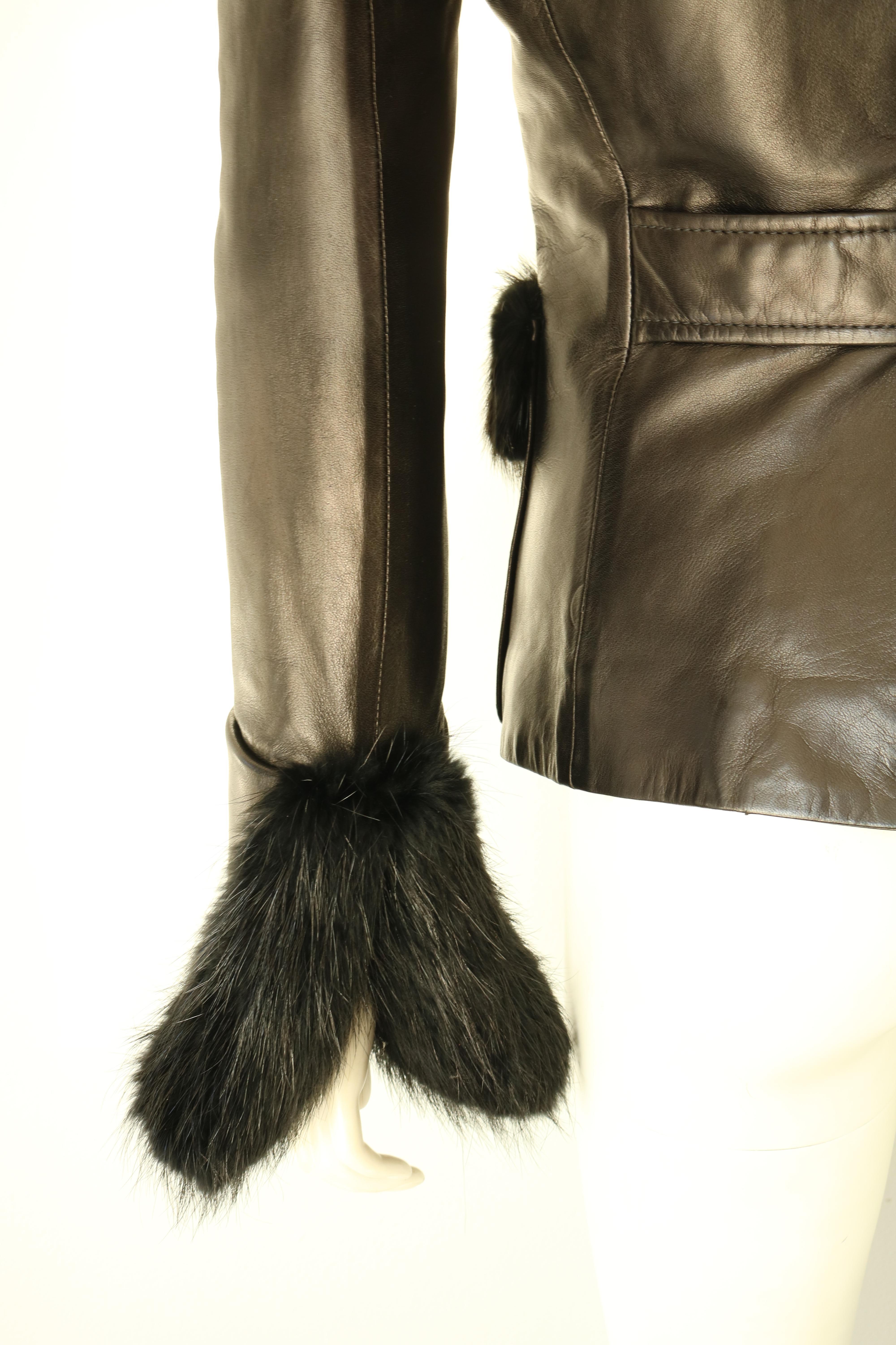 Women's Balenciaga Leather and Beaver Fur Jacket 