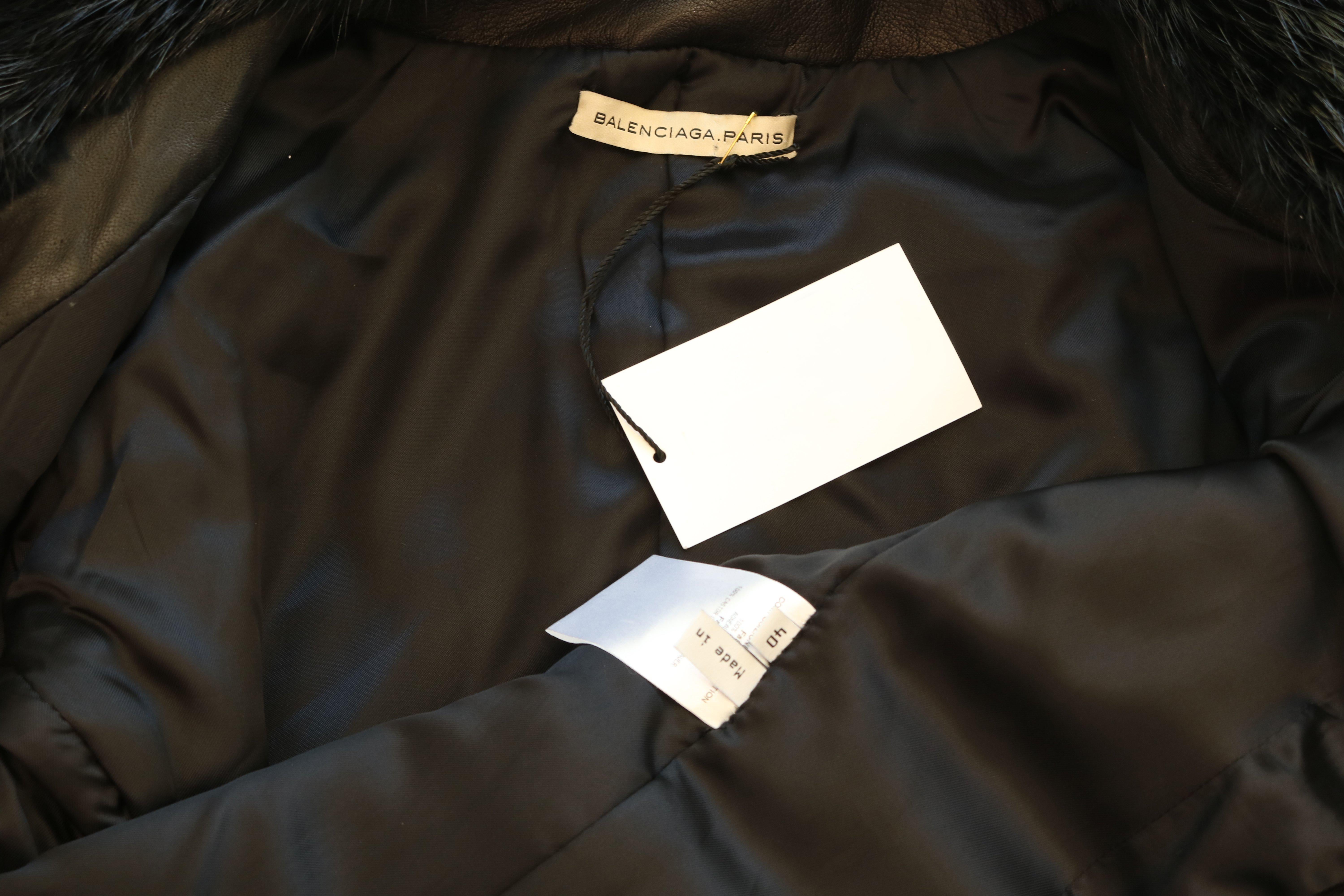 Balenciaga Leather and Beaver Fur Jacket  1
