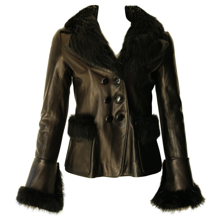 Balenciaga Leather and Beaver Fur Jacket at 1stDibs