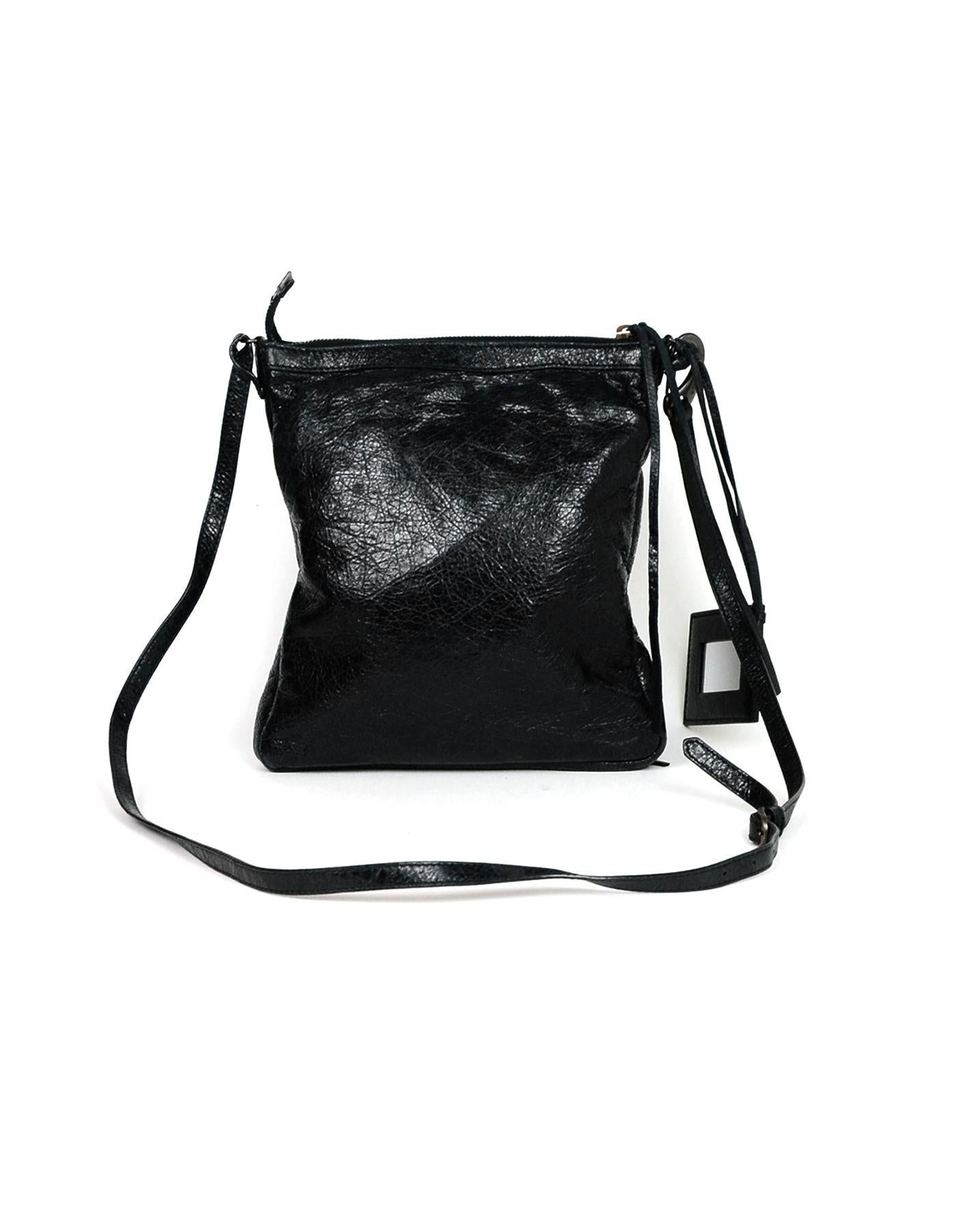Balenciaga Leather Flat Messenger Bag For Sale at 1stDibs