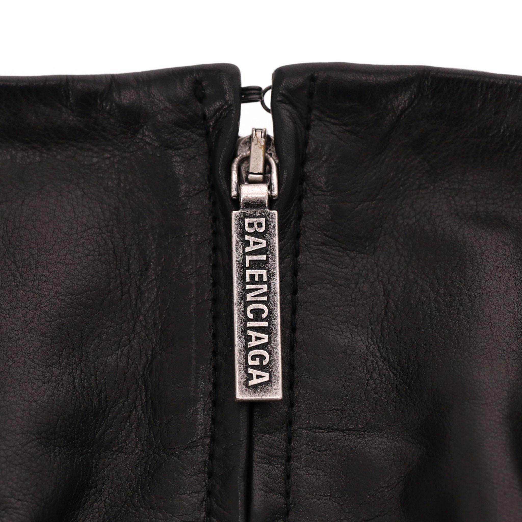 Women's Balenciaga Leather Godet Skirt
