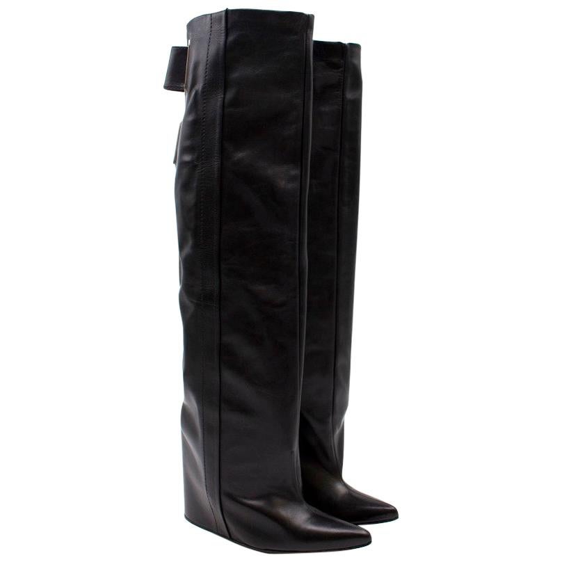 Balenciaga Leather Wedge Boots 38.5 For Sale at 1stDibs | balenciaga wedge  boots, brown seude boots, knee high wedge boots