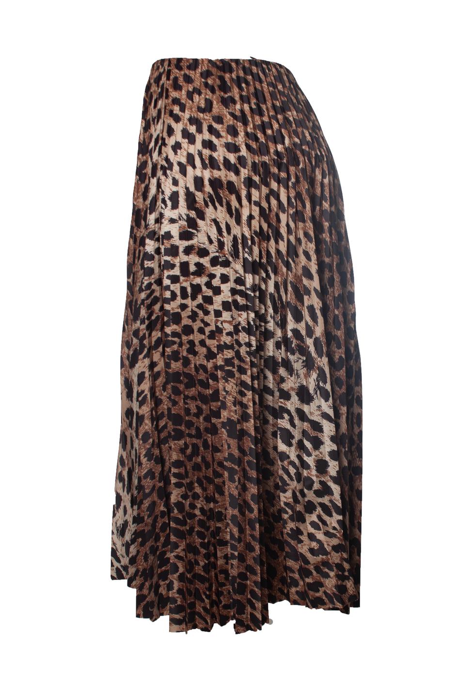 Balenciaga, Jupe midi plissée en soie imprimée léopard, taille haute, avec corset. L'article est en excellent état.

• ÉTAT : excellent état

• TAILLE : FR40 - M 

• MESURES : longueur 71 cm, taille 38 cm

• MATERIAL : 100% polyester 

• ENTRETIEN :