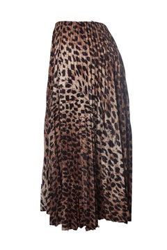 Balenciaga, leopard print silk pleated midi skirt