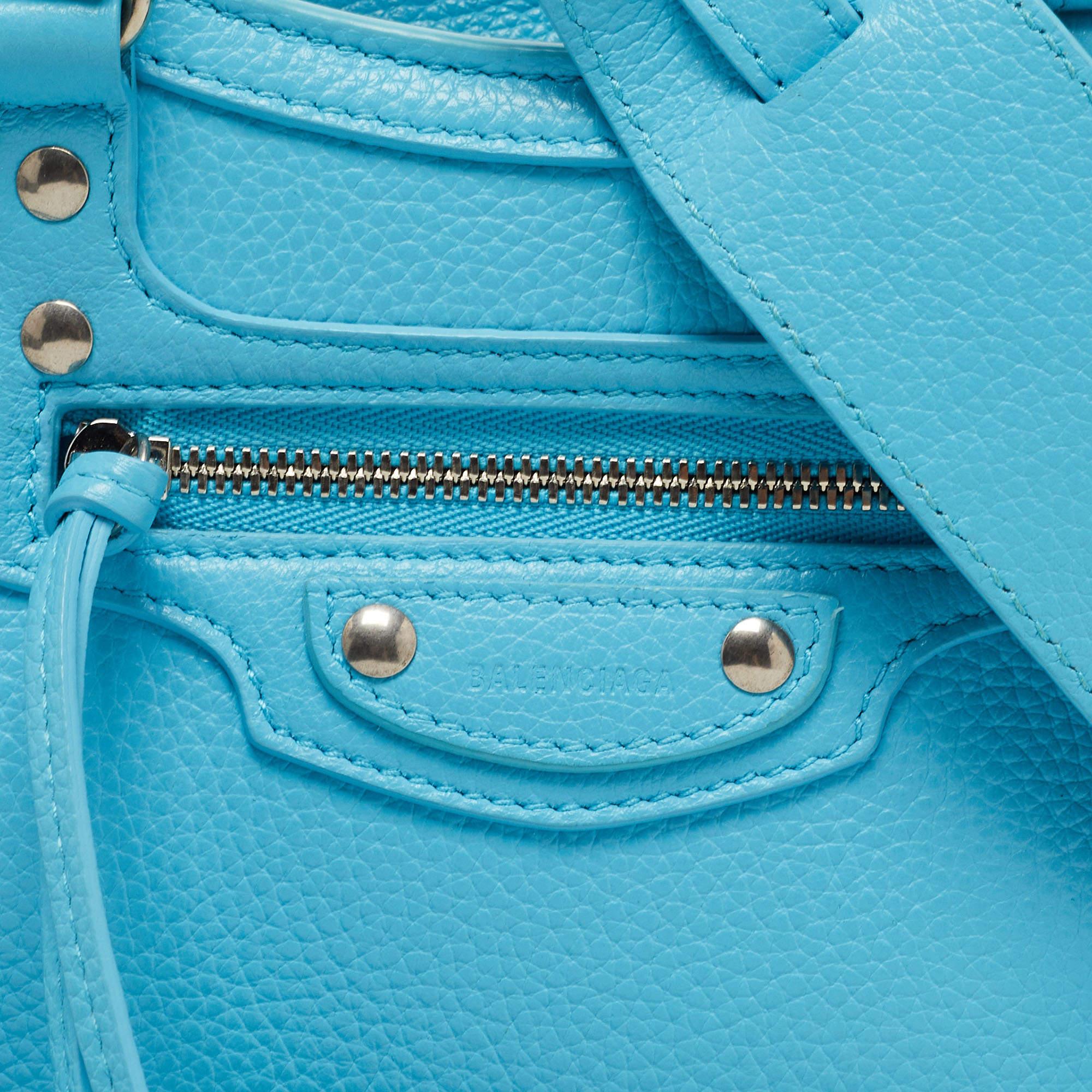 Balenciaga Light Blue Leather Mini Neo Classic Bag 1