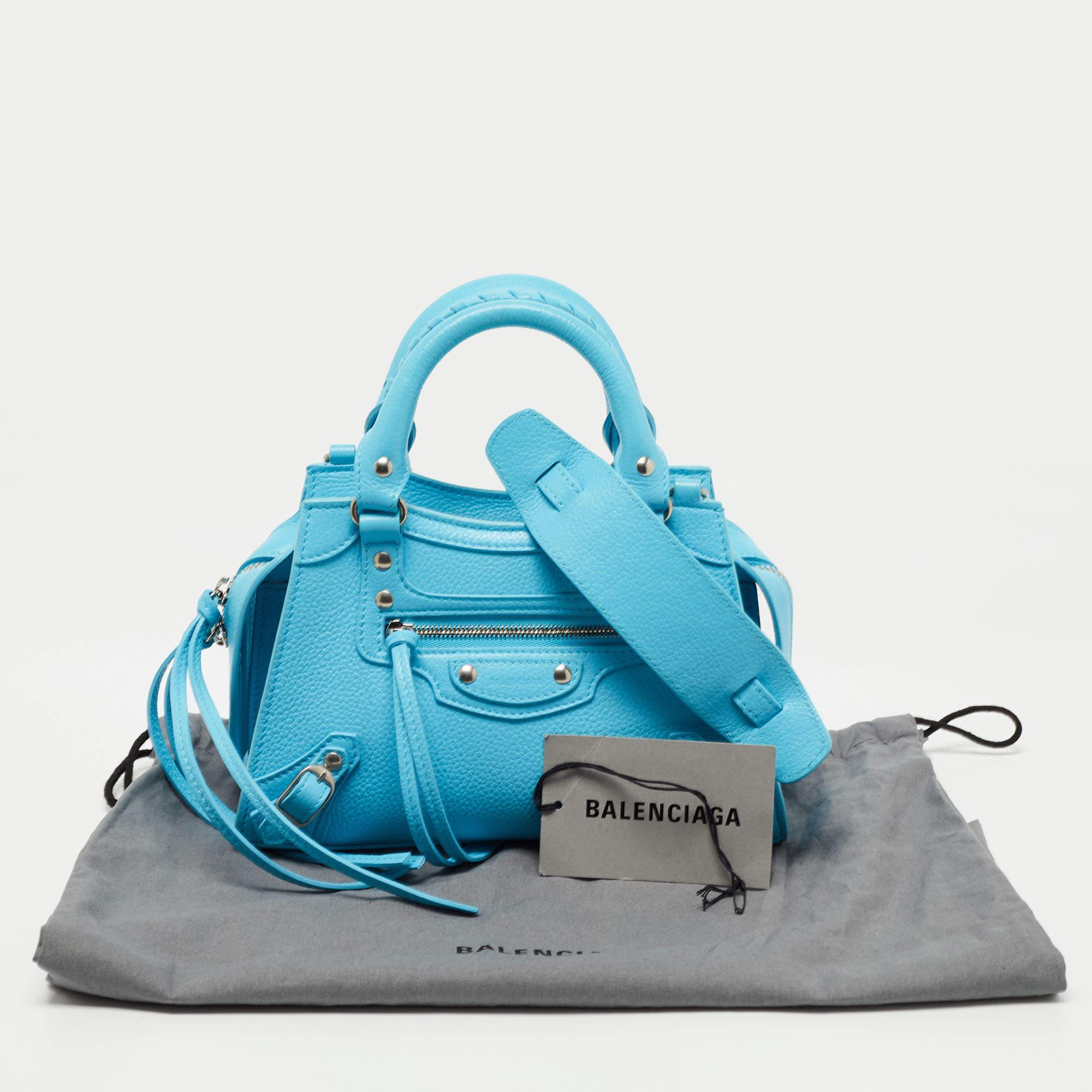 Balenciaga Light Blue Leather Mini Neo Classic Bag 2