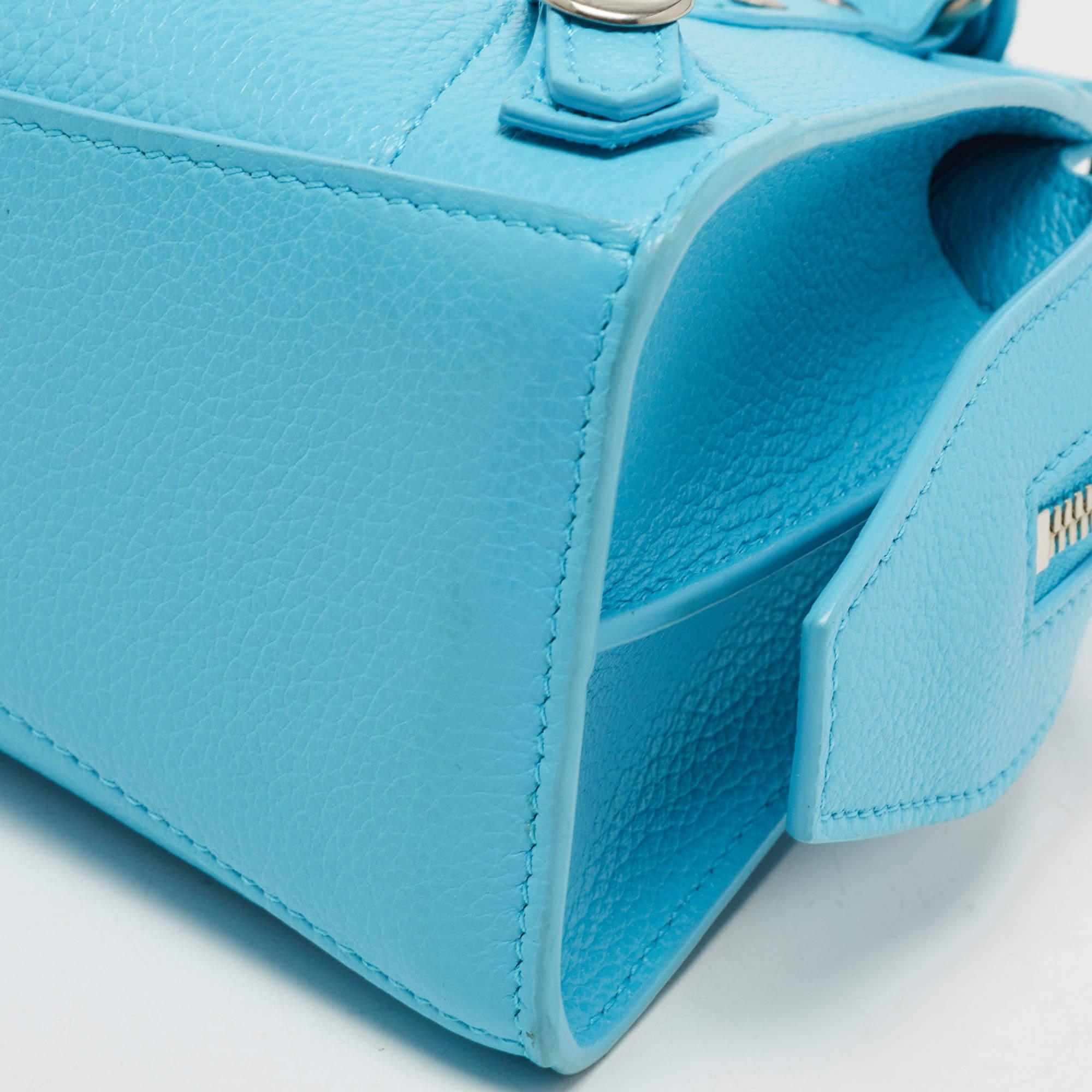 Balenciaga Light Blue Leather Mini Neo Classic Bag 3