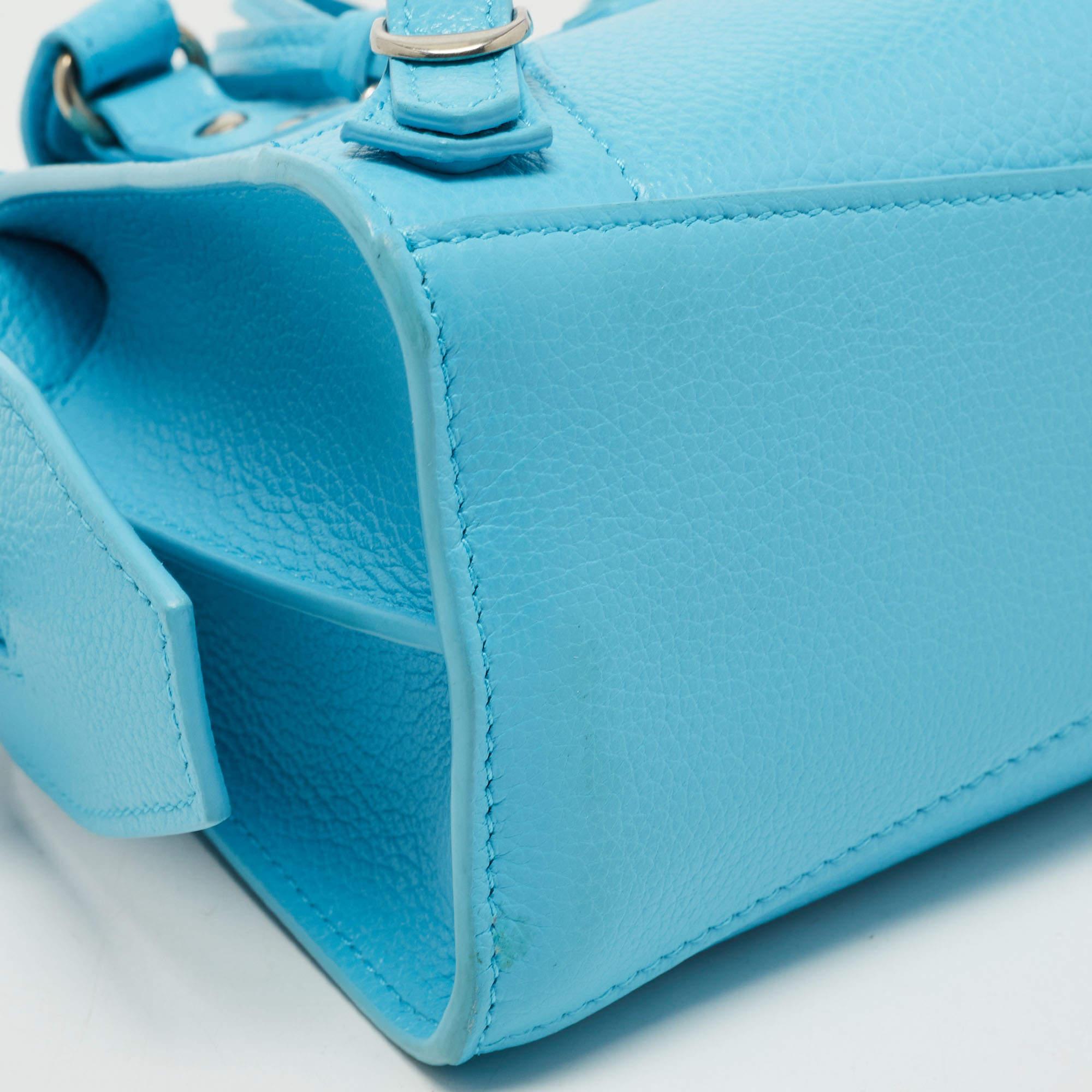 Balenciaga Light Blue Leather Mini Neo Classic Bag 4