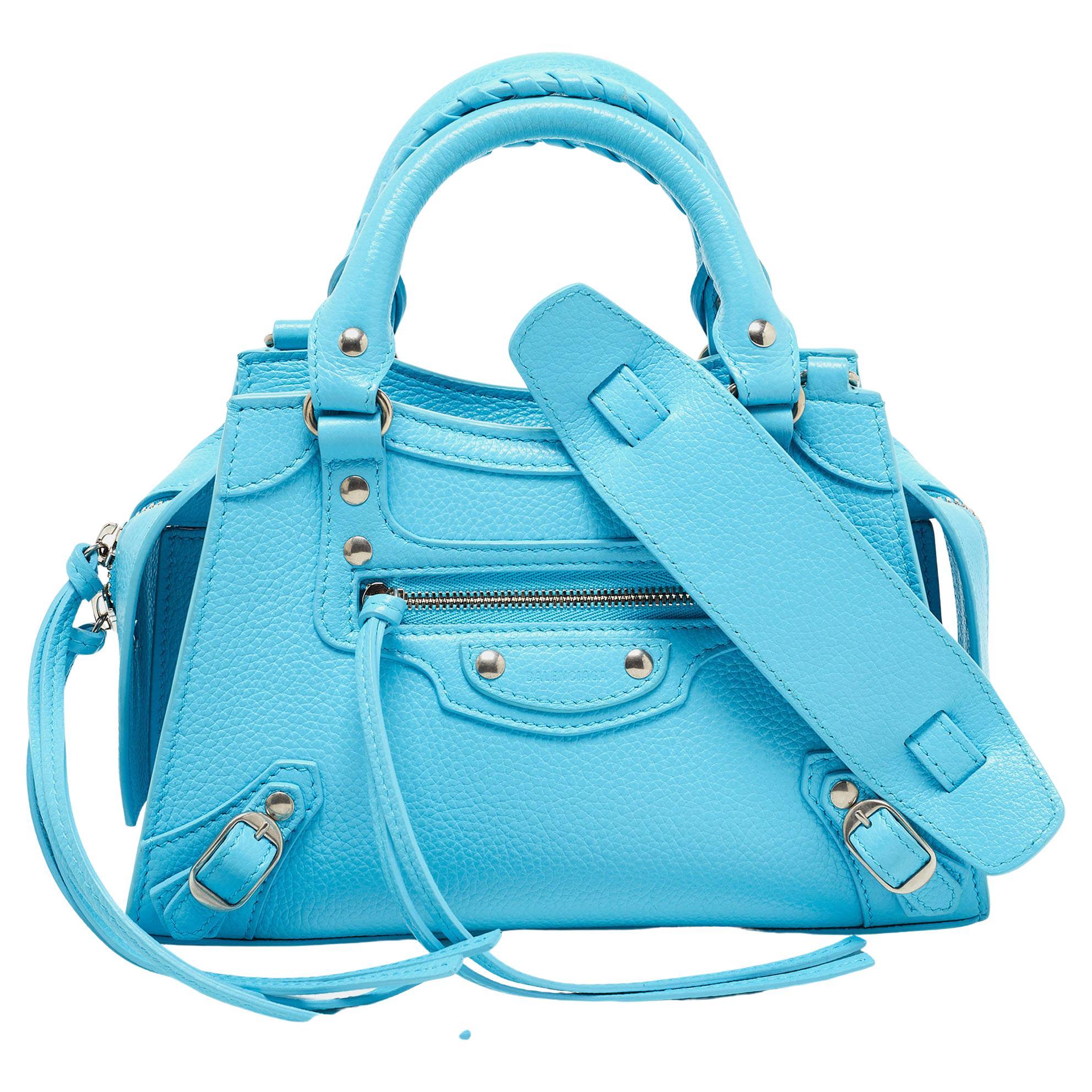 Balenciaga Light Blue Leather Mini Neo Classic Bag at 1stDibs | balenciaga  bag with light