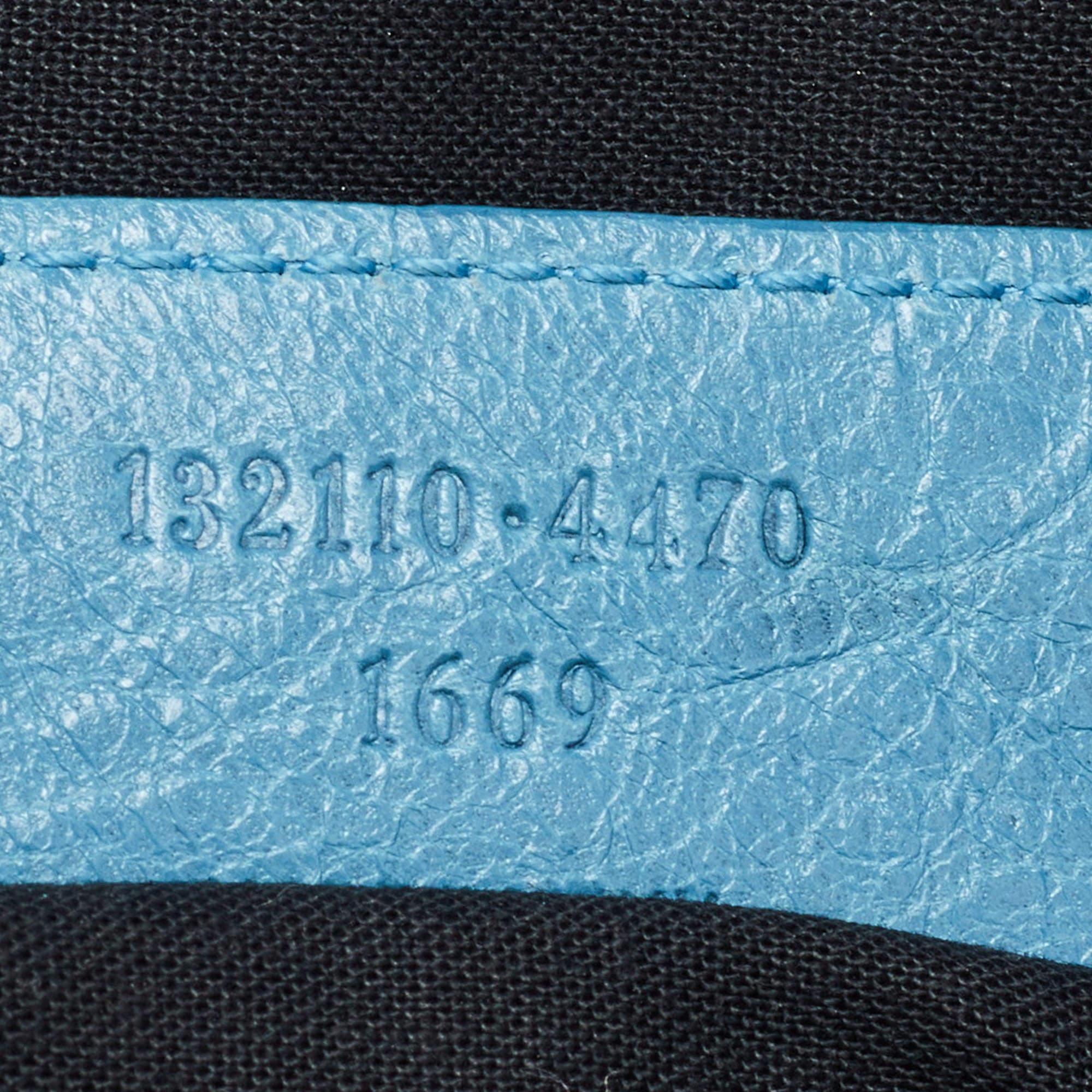 Balenciaga Light Blue Leather RH Work Tote For Sale 11