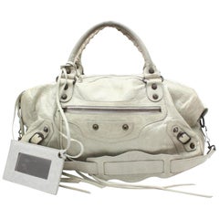 Balenciaga Light City 2way 108339 Gray Leather Shoulder Bag