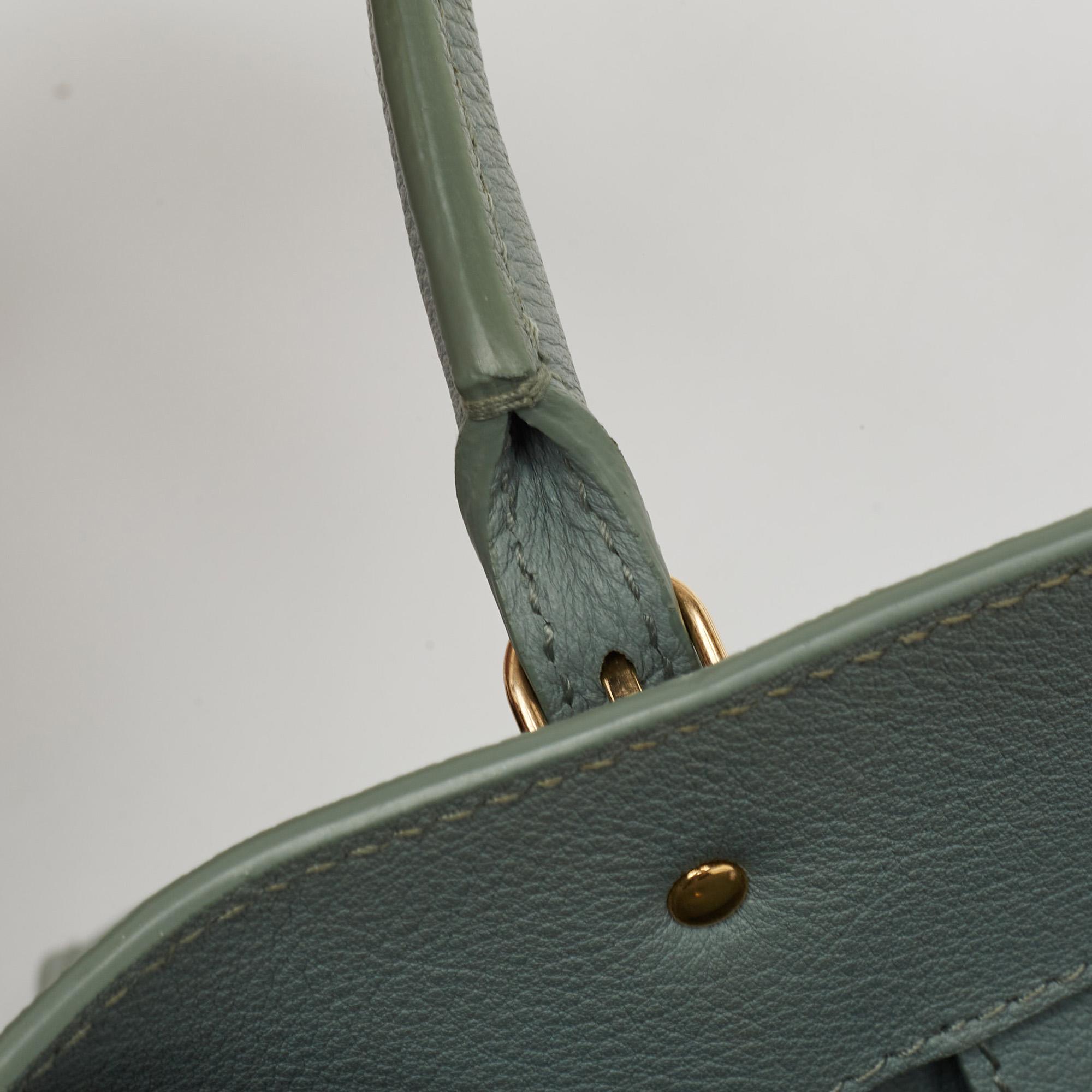 Balenciaga Light Green Leather Mini Papier A4 Tote 2