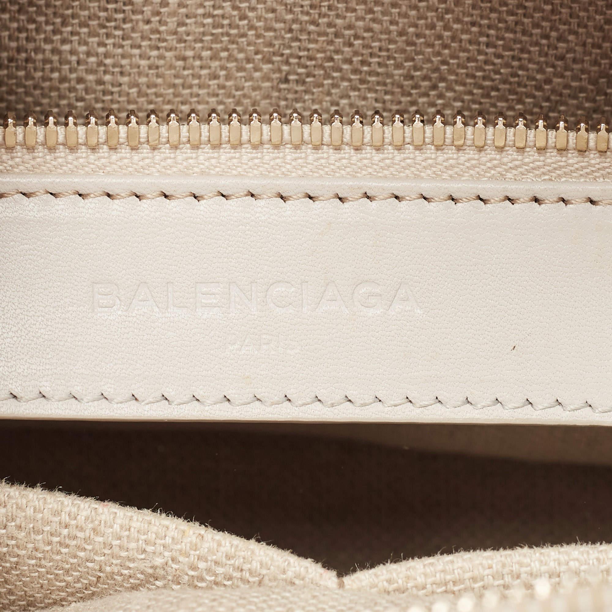 Balenciaga Light Grey/Beige Leather Padlock Nude Work Tote 9