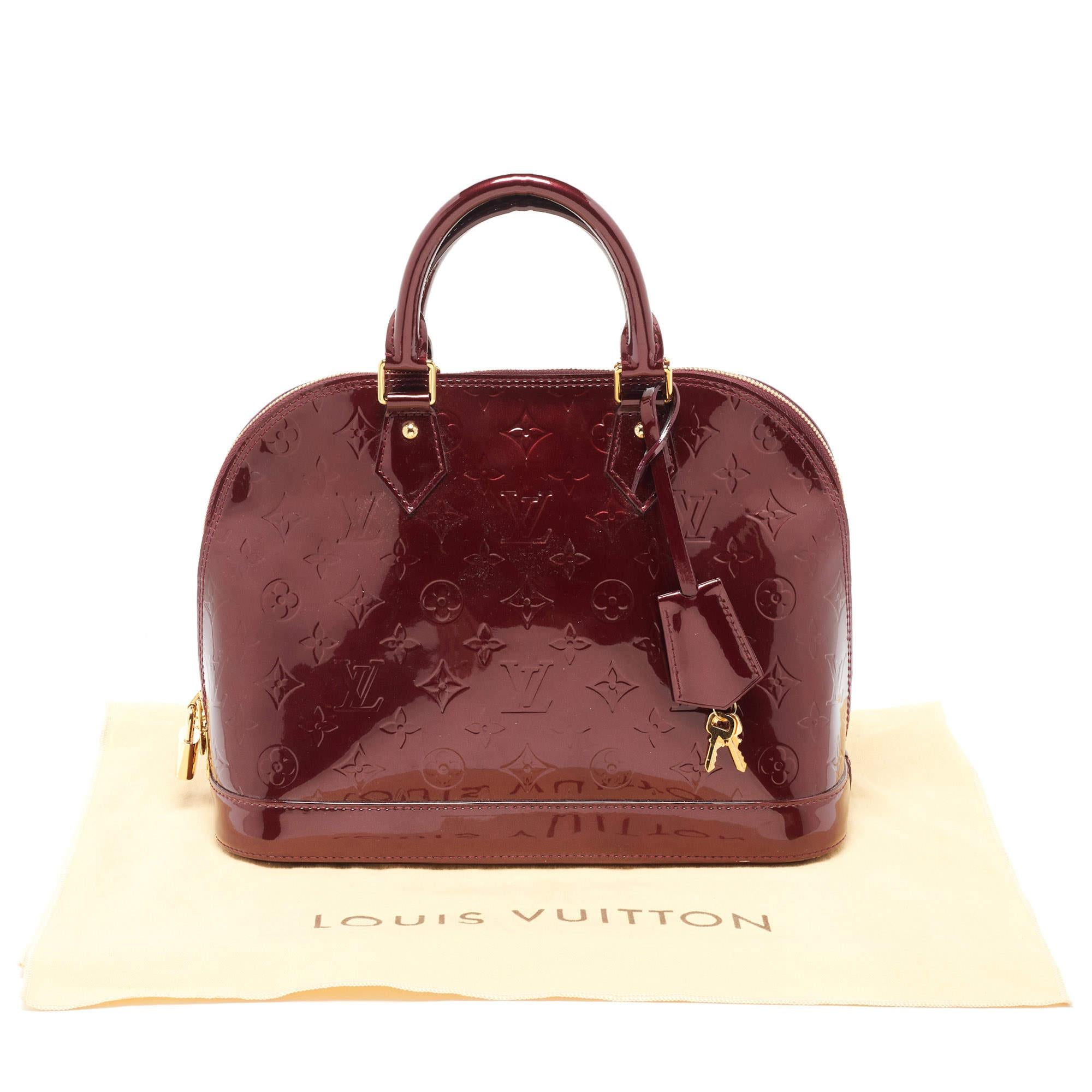 Louis Vuitton Amarante Monogram Vernis Alma PM Bag 5