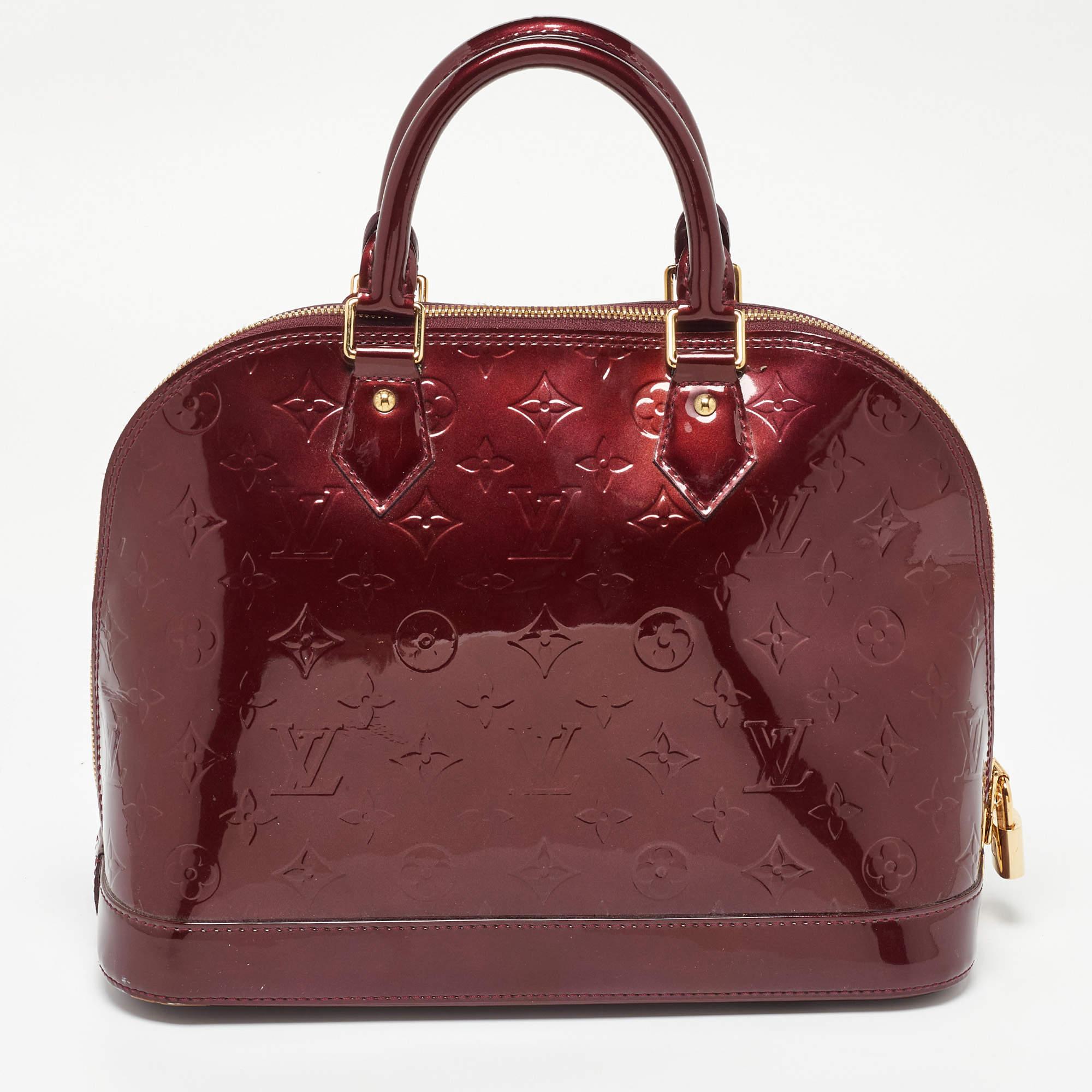 Louis Vuitton Amarante Monogram Vernis Alma PM Bag 7